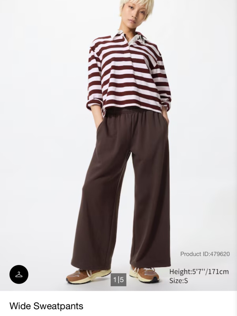 Uniqlo Wide Sweatpants in Dark Brown